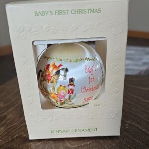 Hallmark Baby's First Christmas Keepsake Ornament - White, Red, Green, Gold
